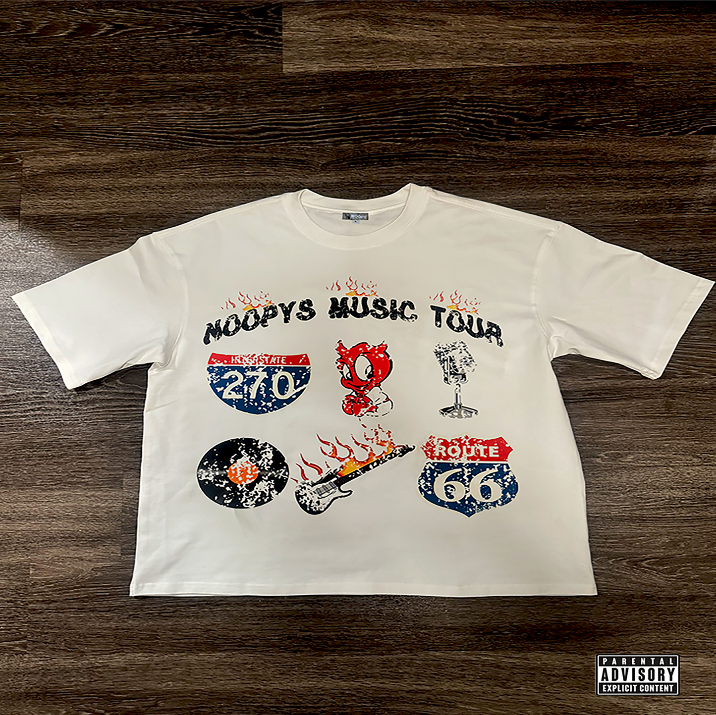 Noopy music tour white T SHIRT